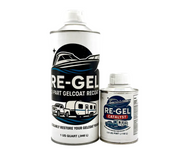 Re-Gel Gelcoat Refill with 1-quart 2-part gelcoat recoat and 1/4-pint catalyst for boat and RV gelcoat restoration.