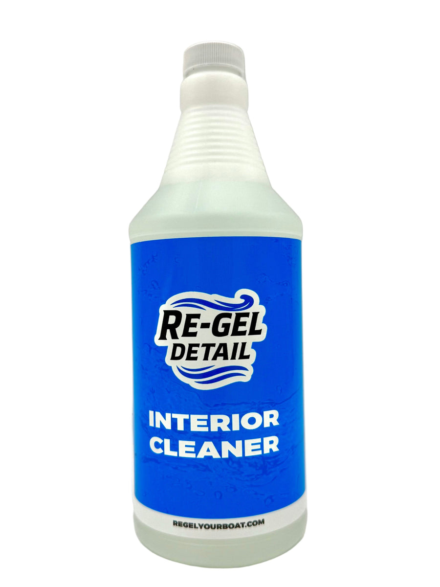 Re-Gel Detail Interior Cleaner bottle, a multi-surface cleaner for boat and RV interiors including vinyl, upholstery, and plastic.