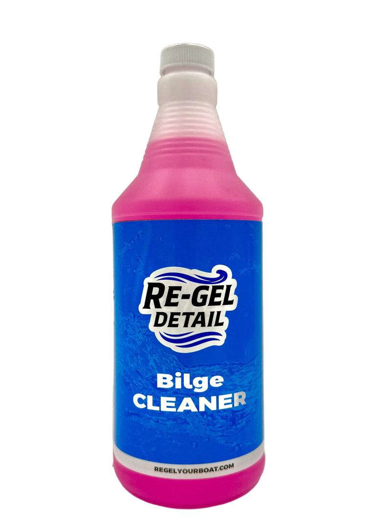 Re-Gel Detail Bilge Cleaner bottle, a heavy-duty degreaser for removing oil, grease, and grime from boat bilges.